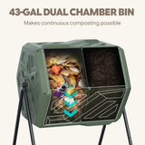 Werph 43 Gal Outdoor Compost Bin for Garden & Kitchen Waste, Grass Green