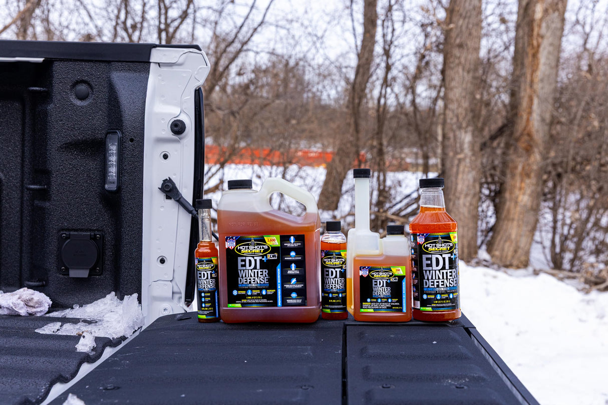Hot Shot's Secret EDT+ Winter Defense 32oz, 7-in-1 Anti-Gel Diesel Fuel Additive – Prevents Gelling, Protects Fuel System, Diesel Additive Improves Cold Starts, Boosts Cetane