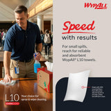 WypAll GeneralClean L10 Cloths Light Cleaning Wipes (05320), Pop-Up Box, Bulk Paper Wipers, White (18 Packs of 125 Sheets, 2,250 Sheet Total)