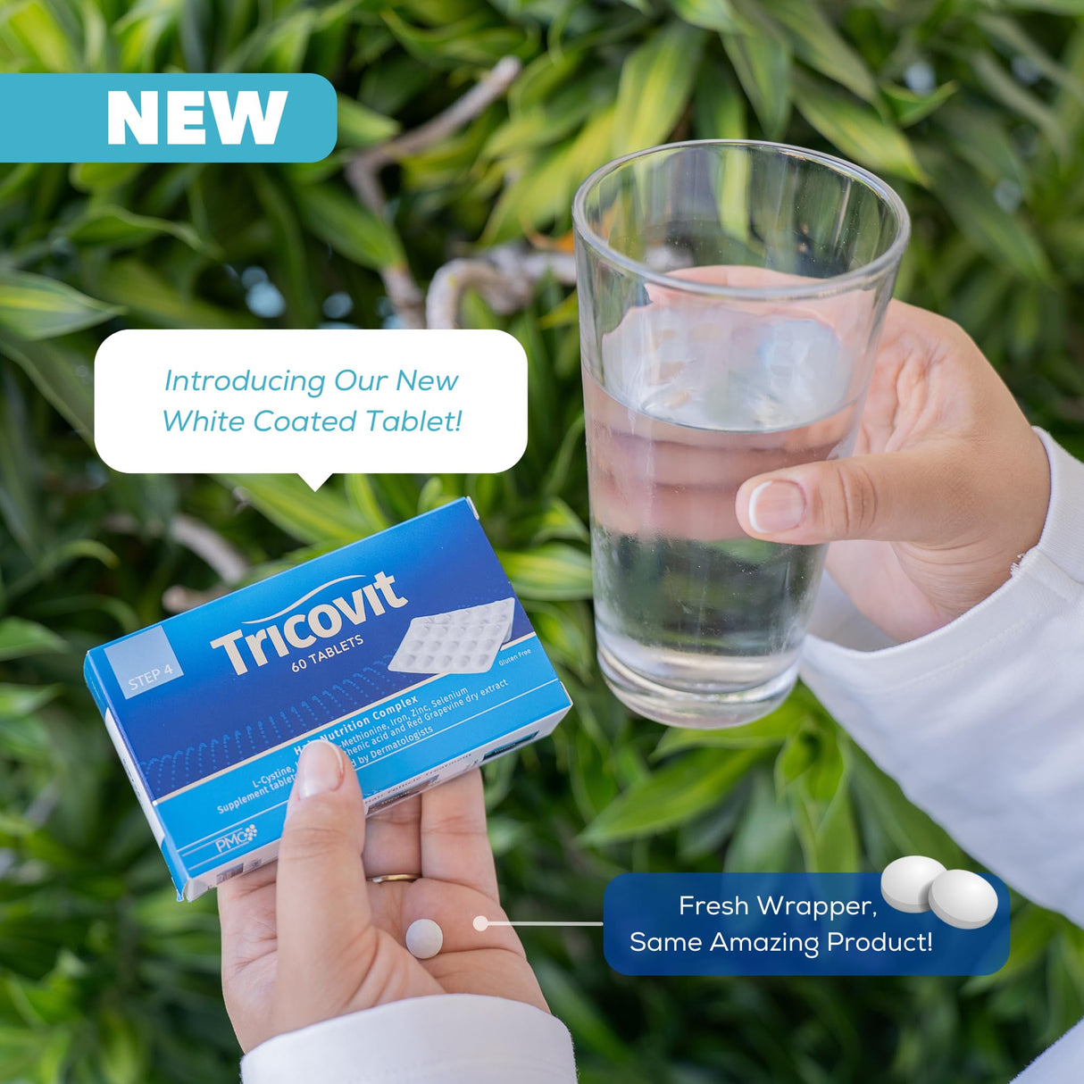 Tricovit Hair Growth Supplement - Nail & Hair Health Vitamins with Amino Acids, Minerals & Antioxidants - Dermatologist-Formulated & Gluten-Free Vitamins and Supplements for Women & Men (60 tablets)