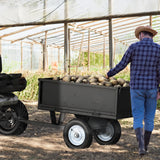 YINTATECH ATV Trailer Steel Dump Cart, Heavy Duty Pull Behind Dump Trailer