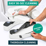 Lunderg Padded Toilet Seat Riser for Seniors - Adds 3 inches. Universal Fit - FIRM Raised Toilet Seat Cushion with High-Density Foam for Enhanced Comfort & Elevation. Post-Surgery Must have (White)
