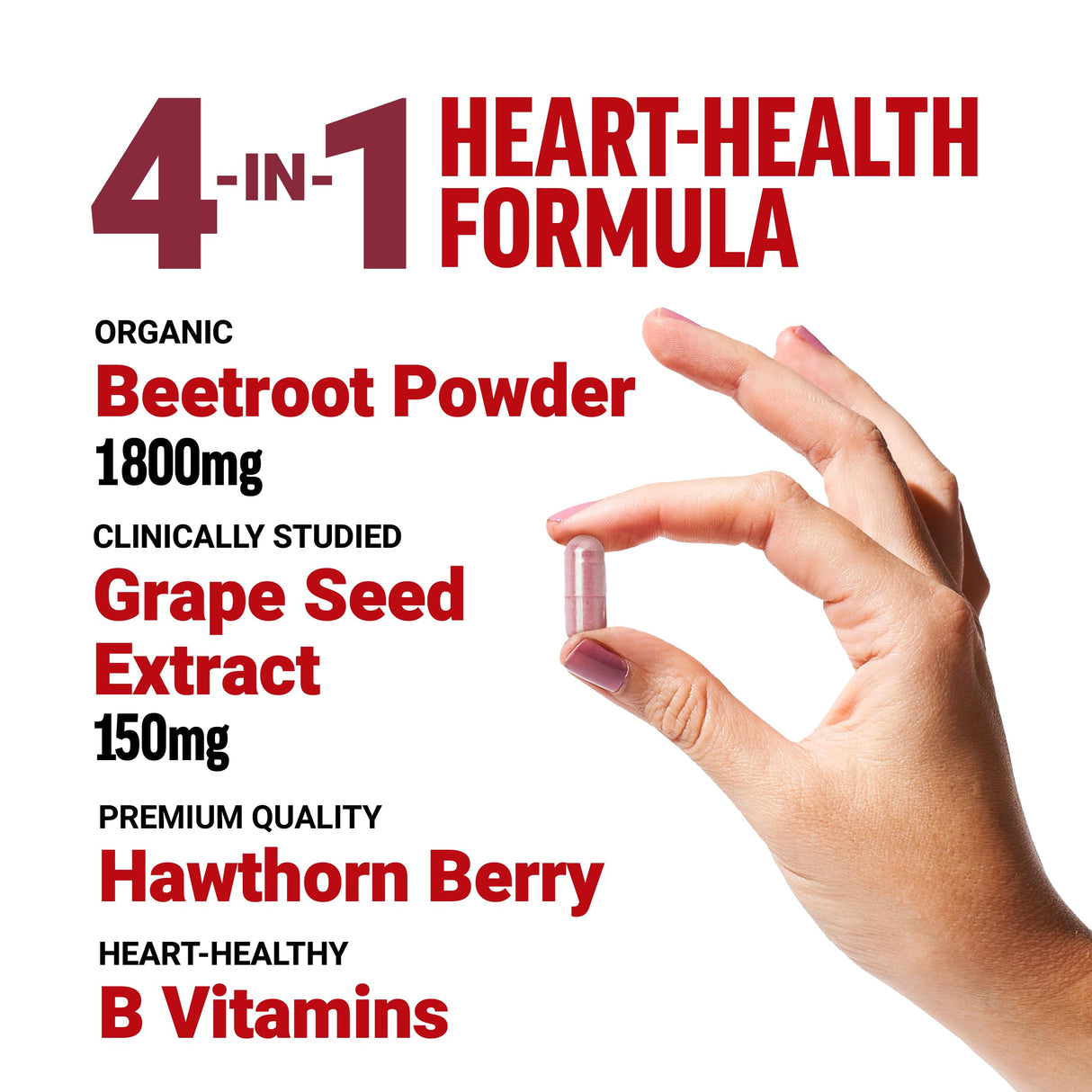 Force Factor Total Beets Blood Pressure Support Beet Root Capsules, 1800mg Organic Beet Root Powder Beet Supplement with Hawthorn Berry to Support Circulation and Blood Flow, 90 Vegetable Capsules