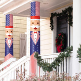 Chumia 2 Pcs 4th of July Decorations Patriotic Uncle Column Wraps 108 x 54" Independence Day Porch Pillar Covers Outdoor for Memorial Veterans Labor Day Stars and Stripes Post Yard Signs