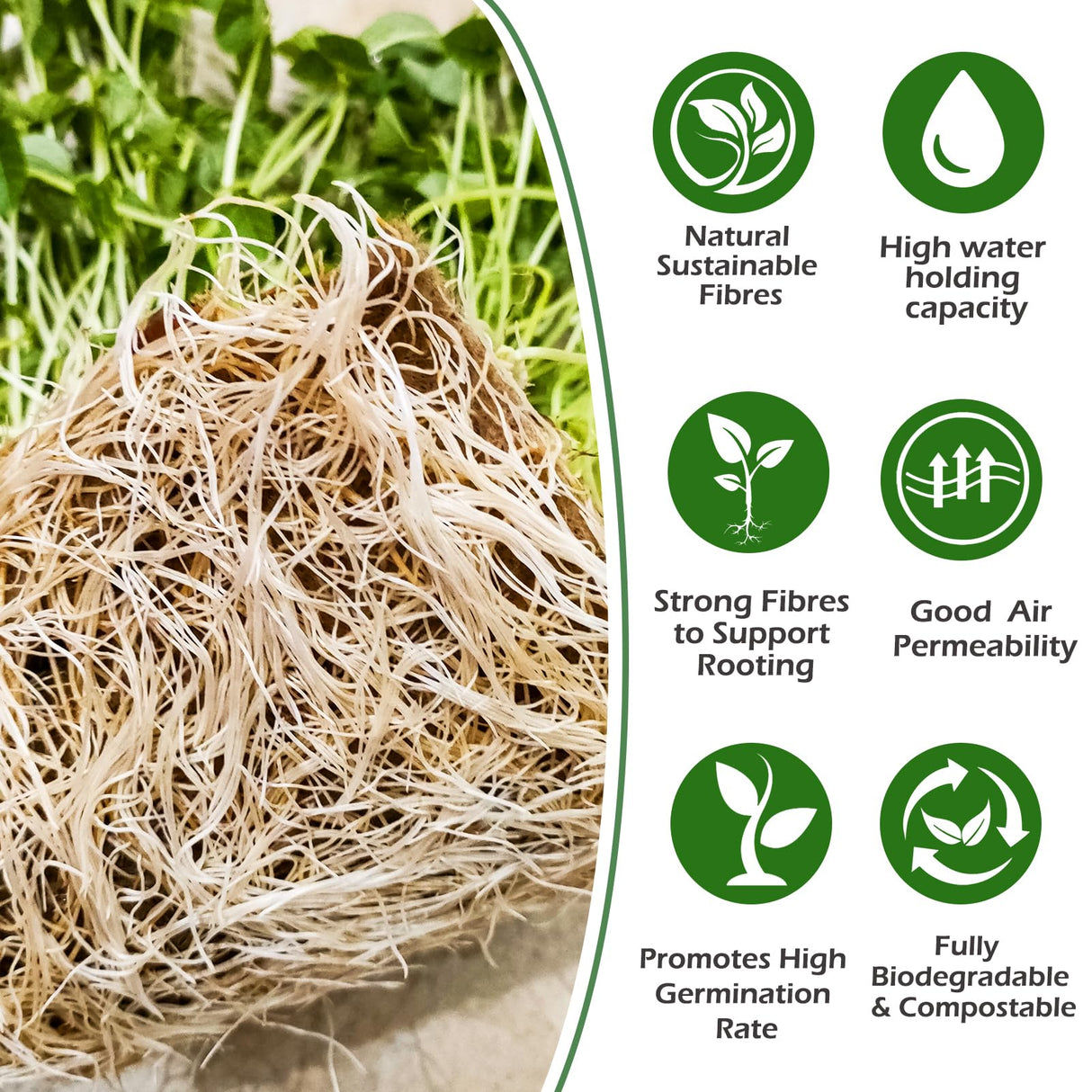 6Set Microgreens Growing Mat with Tray, Microgreen Growing Kit 10″×10″ Wheatgrass Seed Sprouting Starter Mat Hemp Fiber Grow Tray Hydroponic Jute Pads Indoor Organic Production for Germination Sprouts