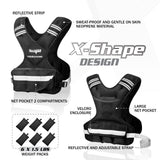 Yes4All Adjustable Weighted Vest 11-20lbs with Reflective Strip, Large Weight Vest for Strength Training for Men & Women