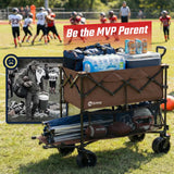 Sekey 500LBS Heavy Duty Double Decker Wagon with Extender, 400L Large Capacity Collapsible Garden Cart Fits 10x10 Canopy, All-Terrain Big Wheels with Brakes, Foldable Utility Wagon for Sports, Camping