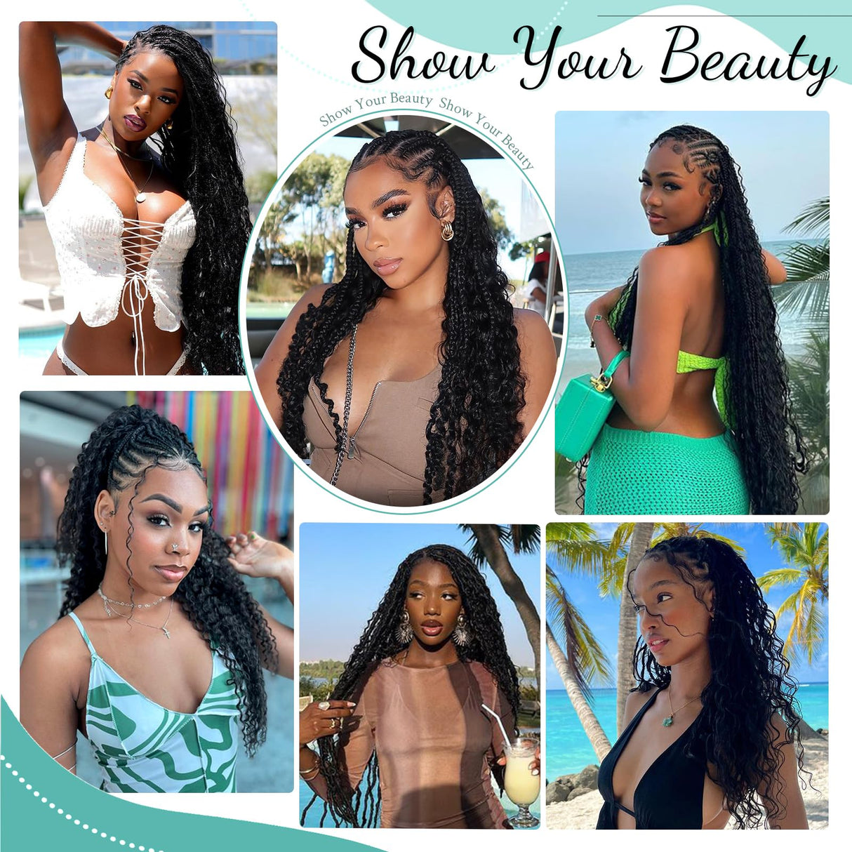 Human Braiding Hair for Boho Braids Human Hair 110g 22 Inch Curly Boho Hair for Braiding Knotless 12A Deep Wave Bohemian 3 Bundles/Pack Natural Color