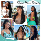 Human Braiding Hair for Boho Braids Human Hair 110g 24 Inch Curly Boho Hair for Braiding Knotless 12A Deep Wave Bohemian 3 Bundles/Pack Natural Color