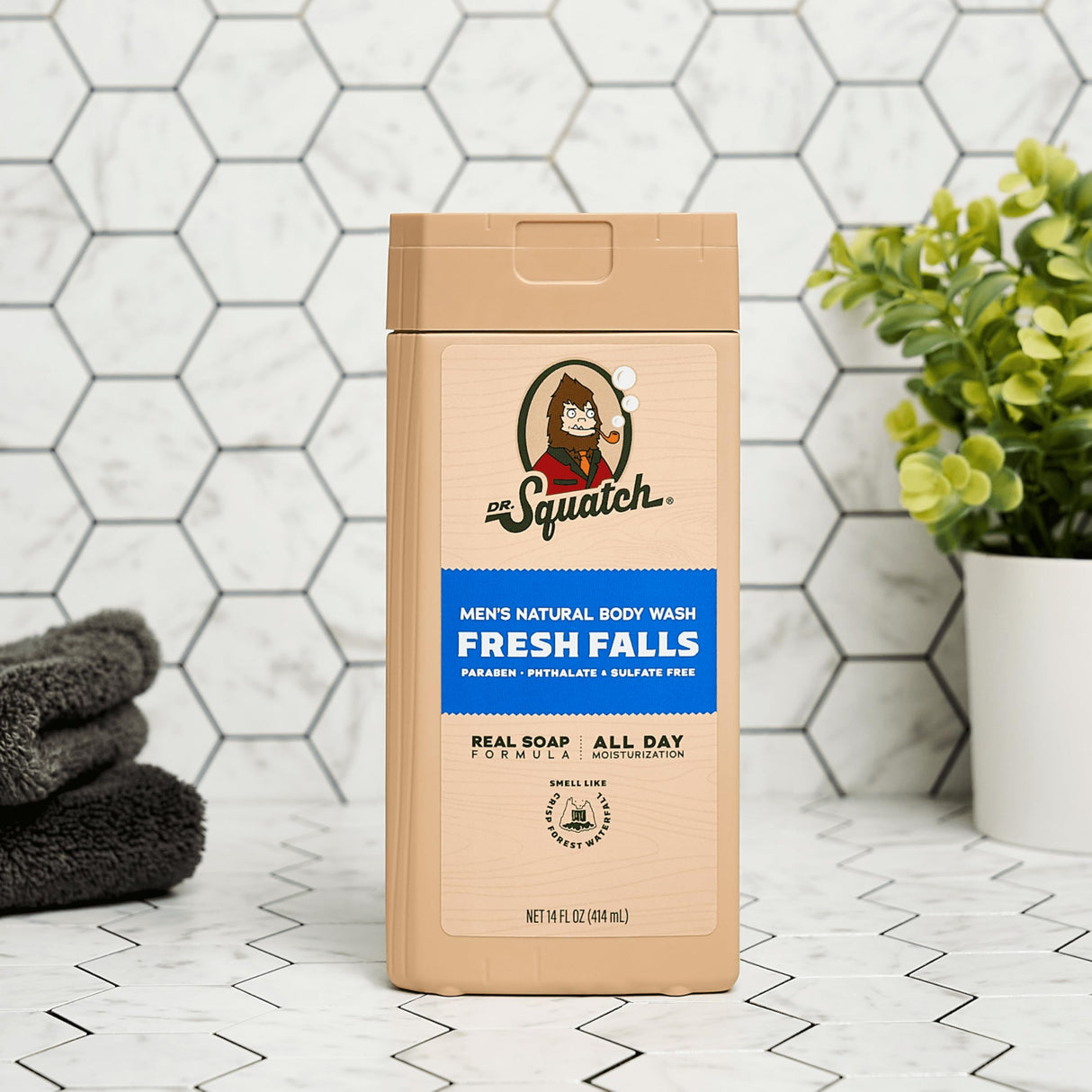 Dr. Squatch NEW Natural Body Wash and Hair Kit for Men Gift Set | No Paraben, Phthalate, Sulfate | Fresh Falls Body Wash (14 oz, 2-Pack), Shampoo (8 fl oz) & Conditioner (11.5 fl oz)