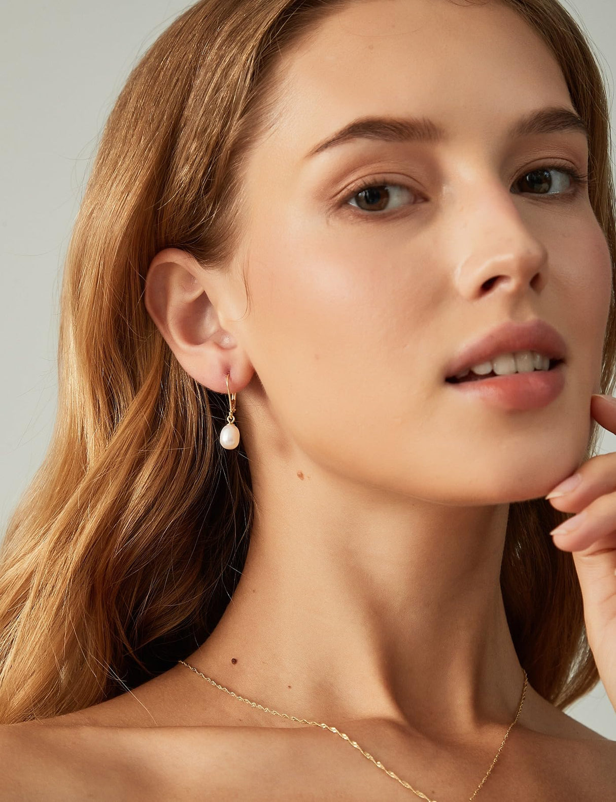 EAMTI Pearl Earrings for Women 925 Sterling Silver Post Drop Earrings