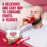 JUCE Reds Organic Superfood Powder - Garden Berry Flavor | Fruit & Veggie Powder for Everyone w/64 Immune Boosting Superfood Plus Probiotics for Gut Health | 20 Servings (230g) | By Terra Kai Organics