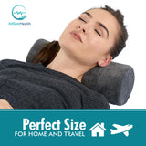 AllSett Health Round Cervical Roll Cylinder Bolster Pillow with Removable Washable Cover, Ergonomically Designed for Head, Neck, Back, and Legs, Grey