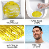 Urinal Screen Deodorizer (36 Pack) - Urinal Cakes - Fresh 3d Wave Anti-Splash - Odor Protection for Toilets in Bathroom Office Stadiums Schools with Free Gloves - 12pcs Blue 12pcs Lemon and Orange