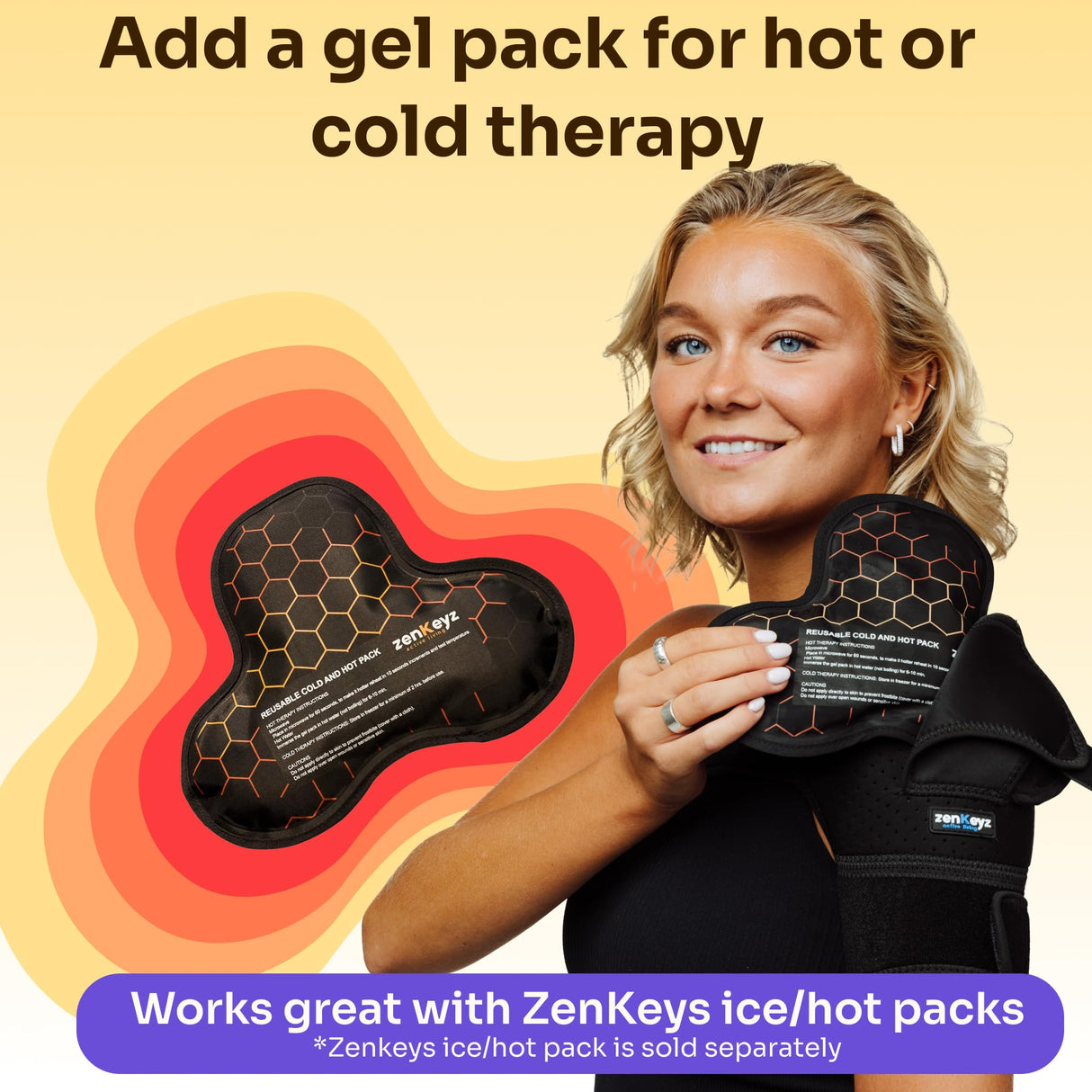 ZENKEYZ Shoulder Brace for Women & Men, Torn Rotator Cuff Shoulder Support, Neoprene Shoulders Compression Sleeve - Injury Pain Relief Arm Sleeves for Men & Women, Left & Right (Black, 2XL)