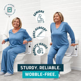 Lunderg Toilet Safety Rails for Seniors - Easy Installation & Super Sturdy Grab Bars Arms - Non-Bulky & Elegant Handicap Toilet Safety Frame - Seat Handles for Elderly, Disabled or Mobility Issues