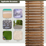 6 FT Roll Out Garden Pathway Straight - Non-Slip Wooden Walkway with Rounded Edges, Instant Outdoor Decoration