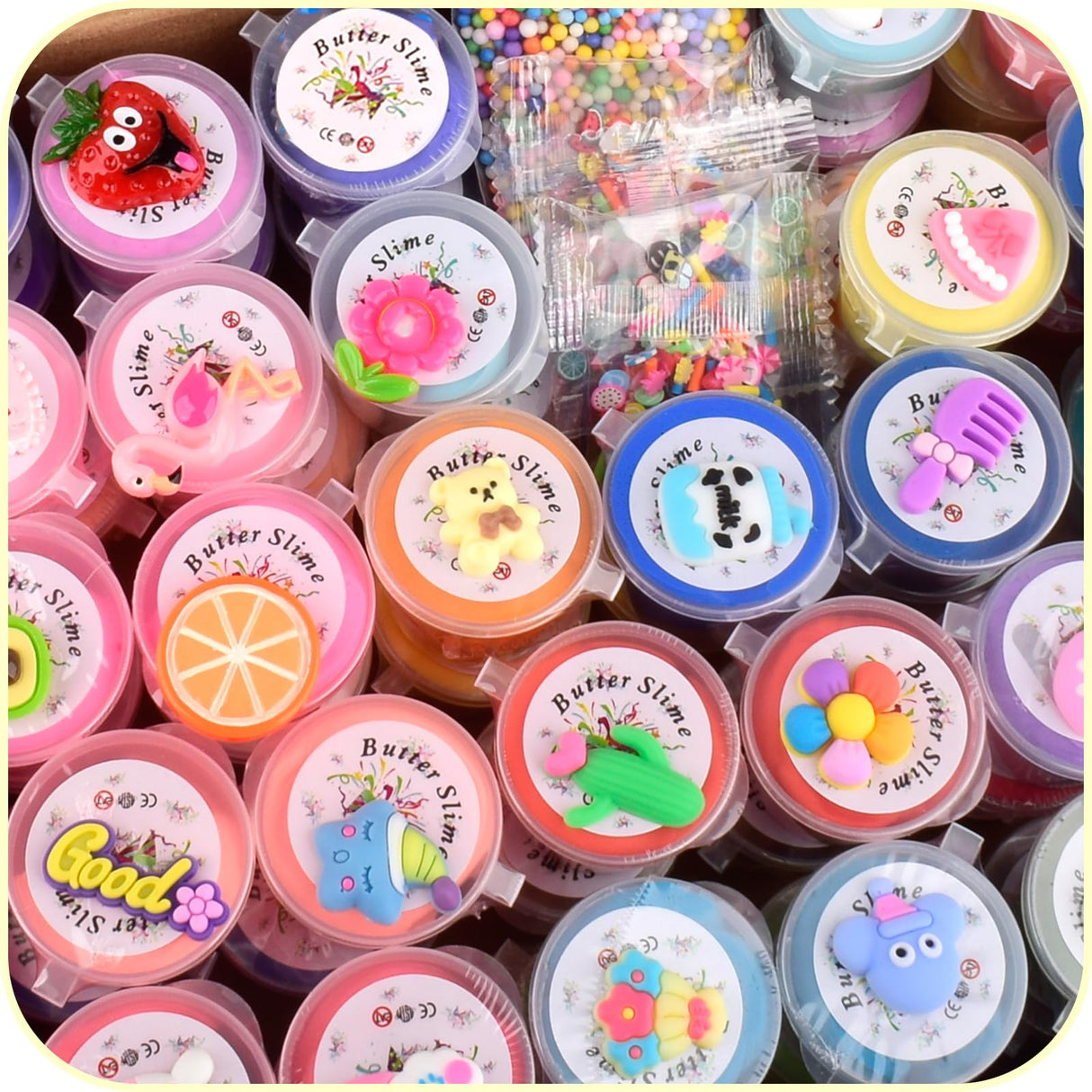 58 Pack Mini Slime kit,Butter Slime Party Favors, Slime Bulk Toy for Classroom Prizes, Christmas Stocking Stuffers, Goodie Bag Stuffers for Kids Boys Girls, Ideal Birthday Easter Filling Gifts