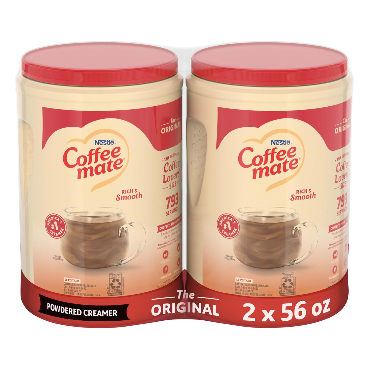Nestle Coffee mate Coffee Creamer, Original, Non Dairy Powder Creamer, 56 oz Bulk Pack (Pack of 2)