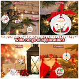 HTVRONT Sublimation Ornament Blanks 24PCS - Sublimation Christmas Ornament Blanks Ceramic Decorations - Baby Shower Decorations Sublimation Ceramic Ornaments Blanks with Red Strings (2.87in)