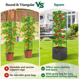 2 Pack Tomato Cages for Garden, 49 Inch Tall Tomato Cage with 7 Gallon Planter Bags, Plant Support Trellis Frames for Garden Cucumber Vegetables Plants Climbing Outdoor Indoor
