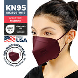 AccuMed KN95 Face Mask Made in USA , KN95 Mask Disposable Particulate Protective Mask, GB2626-2019, Protection Against Dust, Pollen and Haze (20 pcs) (Earloop) (Model: E95M) Navy