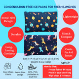 Yumbox Reusable Soft Ice Packs with Fabric Sleeve for Lunch Box and Cooler, Sweatproof, Pack of 2 Gel Ice Packs, Outer Space and Unicorns Prints