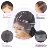 Kebetter 30 Inch 13x6 Lace Front Wigs Human Hair Pre Plucked 200% Density Body Wave HD Lace Front Wigs Human Hair with Baby Hair Natural Black Glueless 13x6 Full Frontal Wig For Women
