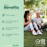 Vegan Glucosamine Chondroitin MSM - 100% Vegan Joint Support Supplement for Women & Men with Burdock and Glucosamine Sulfate 1500 mg. Used for Cartilage and Joint Health and Flexibility - 90 Capsules