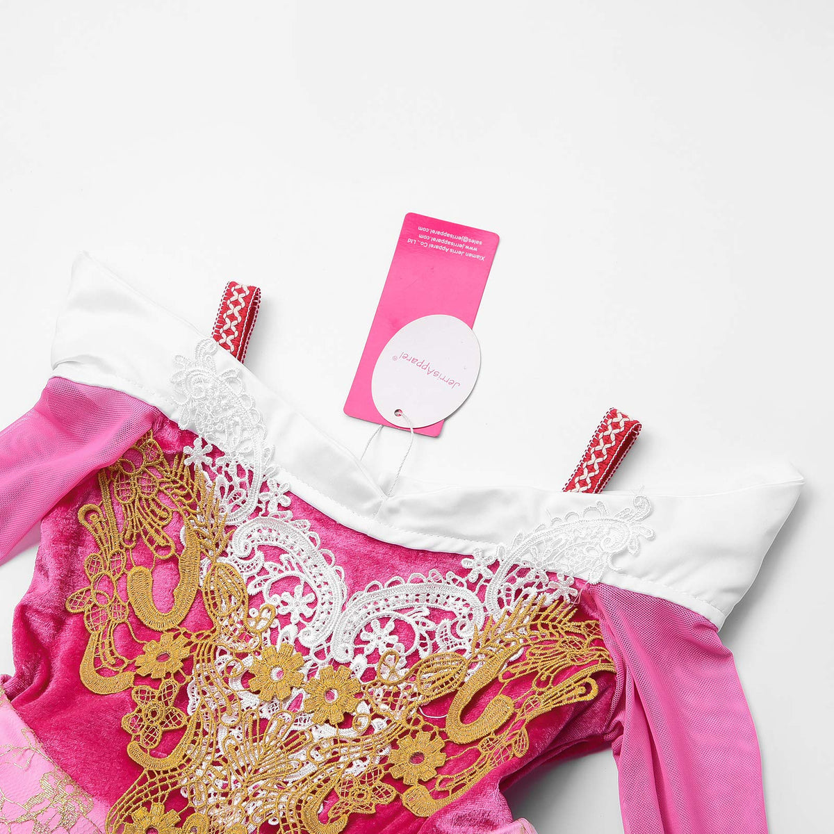 JerrisApparel Girls Pink Princess Costume Halloween Cosplay Party Dress up (Pink with Accessories, 5)