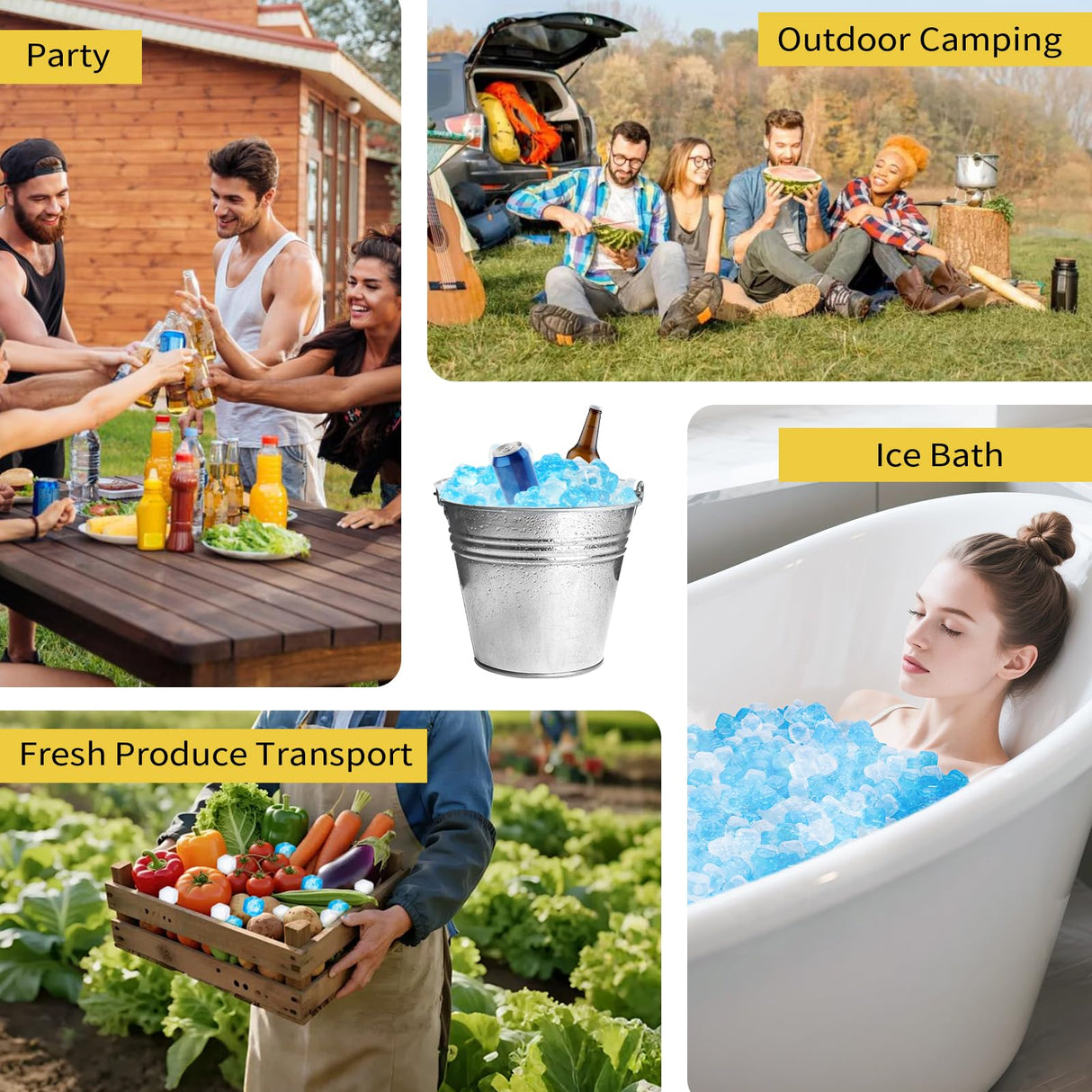 330 Pack Reusable Ice Cubes with Scoop, BPA-Free Refreezable Plastic, Slow-Melting, Fast Freeze 2H, for Whiskey Coffee Juice, Ice Bath, Coolers, Party Camping