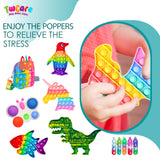 120 Pcs Fidget Toys Pack, Pop Sensory Party Favors Set Gifts for Kids Adults Boy Girl Stocking Stuffers Autistic Bulk Goodie Bag Filler Treasure Box Classroom Prizes School