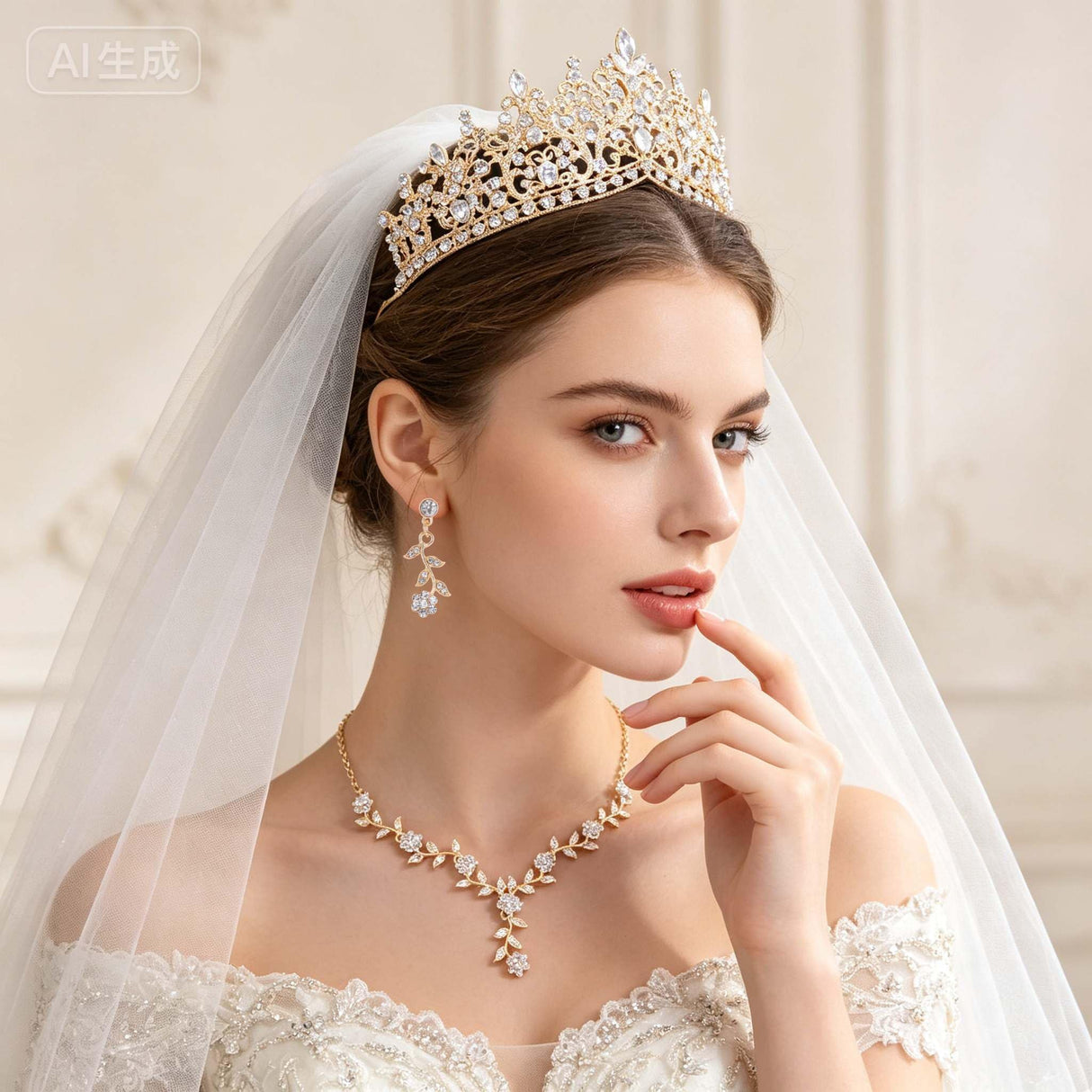 Kamirola Tiaras and Crowns for Women,3-pack Tiaras Earrings Necklace