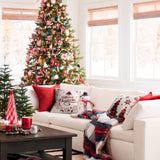 ZWJD Christmas Pillow Covers 24x24 Set of 2 Chenille Throw Red Cushion Covers with Elegant Design Soft and Luxurious Decorative Pillows for Couch, Bed, and Christmas Decor