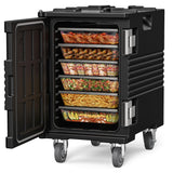 CAMMOO 95QT Non-Electrical Catering Food Warmers with Swivel Casters, 304 Stainless Steel Latch, Insulated Food Carrier for 6 Full-Size Pans(NOT INCLUDED), Food Warmer Hot Boxes for Catering BBQ Event