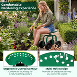 Goplus Garden Cart with Wheels, Utility Stool Cart w/Adjustable 360 Degree Swivel Seat, Outdoor Lawn Yard Rolling Work Seat, Garden Scooter for Planting (Green)