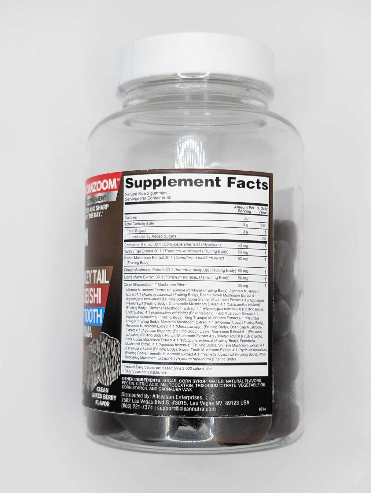 15in1 Mushroom Gummies with Lion's Mane Turkey Tail Cordyceps Reishi Chaga Sweet Toot Maitake Meshima Poria Cocos Shiitake Tremella, Oyster Agaricus Mushrooms for Men and Women Supplement - 2Pack