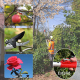 GARTOL Pruner for Garden, Cut Upto 1 Inch & Hold Telescopic Pole Pruner, Fruit Picker with Rotating Blade Head, Lightweight Aluminum Extendable Handle for Tree Branch Cutter, 6.23-10.5 FT, Silver