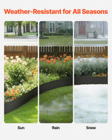 VEVOR Steel Landscape Edging, 6 Packs 40 x 8 in Rust-Resistant Metal Landscape Edging, Bendable Garden Edging Border, Heavy Duty Lawn Edging, Easy-to-Install, Flower Bed Yard Pathway Divider Black