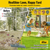 Thatch Rake, 2 in 1 Stainless Steel Garden Rake for Thatch Leaves,55” Heavy Duty 19 Tines Lawn Manual Dethatcher with Adjustable Head,Thatching Rakes for Lawn Yard Grass,Debris Removal, Soil Loosen