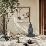 LuxenHome Large Buddha Statue, 22" Meditating Buddhas Garden Statue