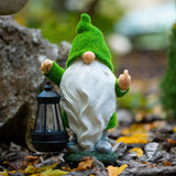 Garden Gnome 11.8, Funny Gnomes with Solar Lantern, Garden Statues Outdoor Clearance, Garden Gnomes Outdoor Funny for Patio Decor