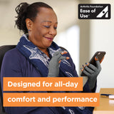 IMAK Compression Arthritis Gloves - Compression Gloves for Arthritis & Joint Pain Support - Men's & Women's Fingerless Gloves to Support Circulation - Grey - Large