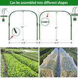 10 Sets 41.3"x32" Greenhouse Hoops Grow Tunnel for Raised Beds,Durable Rust-Free Removable Row Cover Hoops for Garden Netting DIY Kits with 30 Clips,Garden Hoops for Outdoor Vegetables Climbing Plant