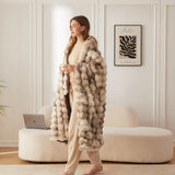 COOVA Soft Bubble Faux Fur Throw Blanket, 50"x60", Tie-dye Brown
