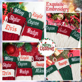Personalized Christmas Stocking，Custom Name Family Christmas Stocking, 18” Large Knitted Xmas Stocking for Kids,Holiday and Family Stocking for Fireplace Christmas Holiday Party Decoration (3 pcs)