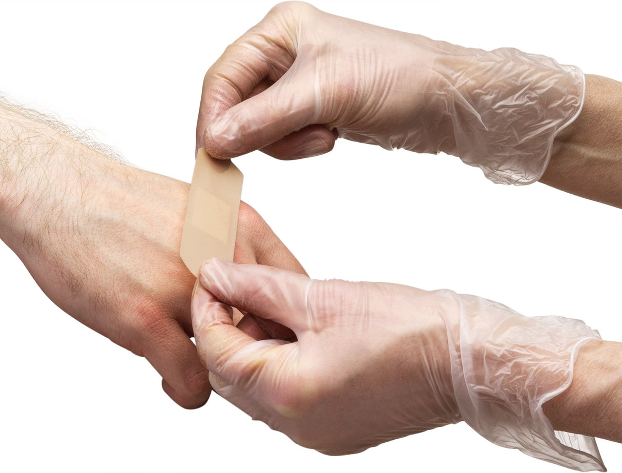 CARE PLUS Vinyl Gloves Clear Medium Size 200 Count | Heavy Duty, Non-Sterile, Powder-Free, Latex-Free Rubber | Food Prep, Kitchen & Cleaning Gloves, Ideal for Professional Use