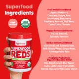 Feel Great Organic Superfood Reds Powder Packed with Beet Root Powder | Digestive Support Including Bloating Relief | Fruit and Veggie Polyphenols Supplement.