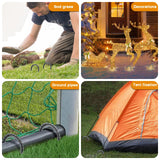 8 Inch Rebar Stakes Heavy Duty, 10 Pack Garden Stake U-Hook, Electrostatic Rust Proof Metal Stakes for Tent, Landscape,Outdoor Decorations, Fabric Ground Cover, Tube Fixing