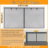 Garage Screen Doors, 9×7FT for 1 Car Garage, Heavy Duty Durable Fiberglass Magnetic Retractable Hands Free Garage Door Screen with 4 Roll Up Straps, for Patio, Workshop, Home Gym & Sun Room
